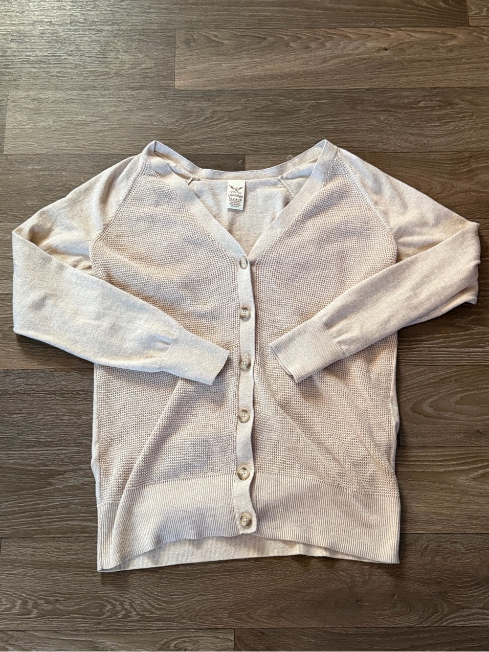 Faded Glory lightweight waffle-knit V-neck cardigan sweater XL
